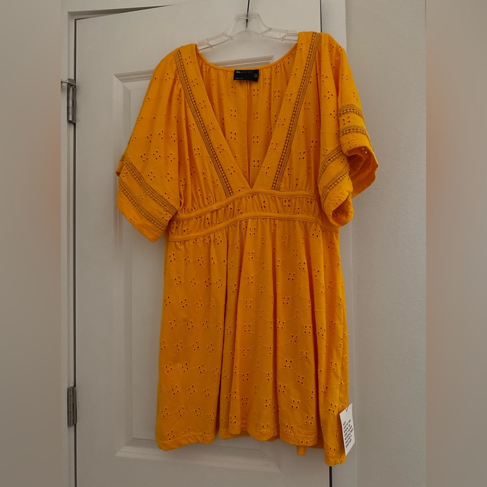 Yellow Eyelet Dress